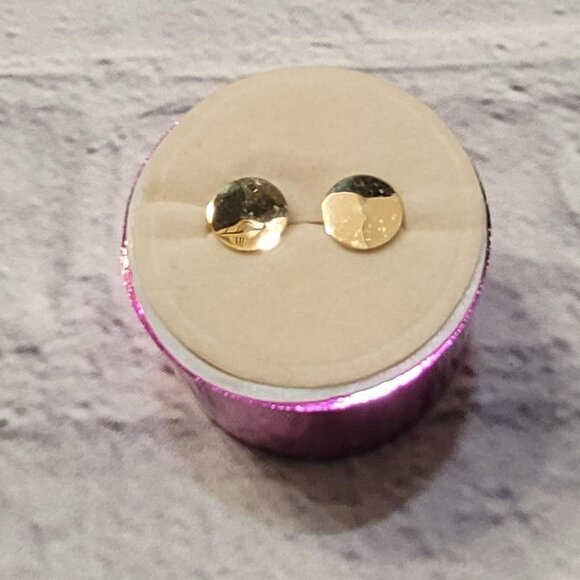 Other Jewelry - Golden Round Disc Stud Earrings - Glamour Jewellery
